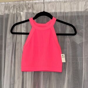 Aerie Pink Ribbed Crop Top